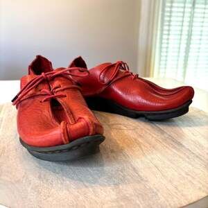 Trippen Taste Penna Red Leather Lace Up Oxford Shoes Women's EU 36 US 6 Germany